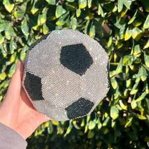CUSTOM GEMSTONE SOCCERBALL FullCoverage Personalized Team Bedazzled Ball Sports Memorabilia Gift Homecoming Proposal Prom Birthday Xmas sz 2