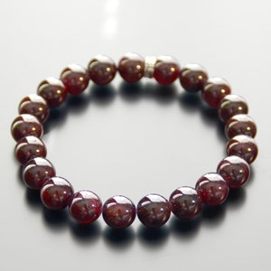 Red Garnet Gemstone Crystal Bead Bracelet Chakra Energy Love Energy Attraction Gift for Men Women valentines 6mm Quality AAA