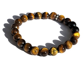 HASKARE Healing Bracelet Mens Chakra Healing Stone Bracelet Tiger Eye Terahertz Obsidian Beads Bracelets