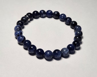 Sodalite Chakra Bracelet Gemstone Crystal Stretch 8mm 10mm Gift Men Women Healing Fashion