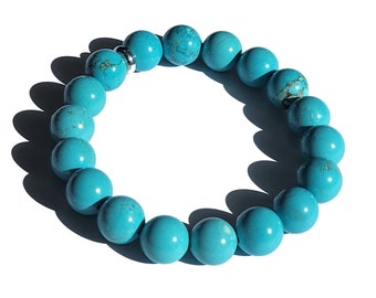 Turquoise Chakra Bracelet Beaded Stretch Gift Healing 6mm 8mm 10mm Men Women