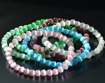 Cats Eye Glass Ball Multi-Color Dangle Charm for European Bead Slide Bracelets Fashion Jewelry for Women Man 