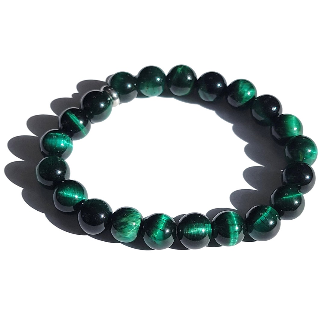 Green Tiger Eye Gemstone Chakra Bead Bracelet Gift for Men and - Etsy
