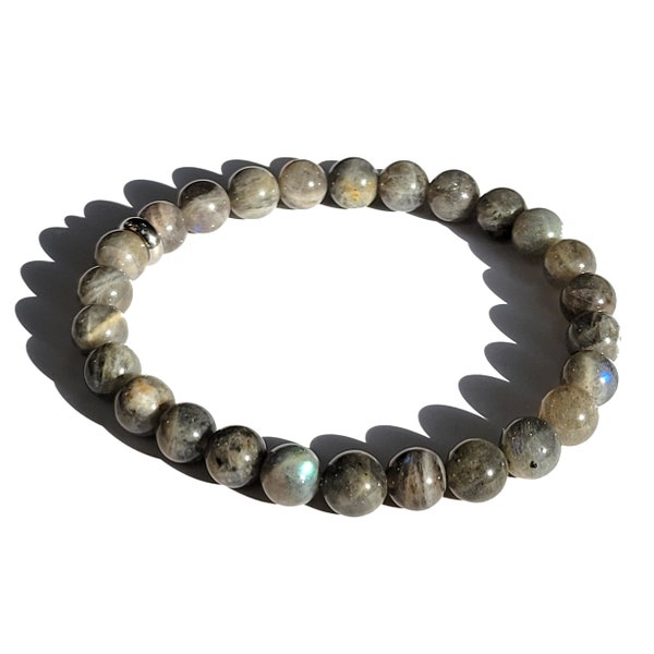 Labradorite Bead Bracelet Chakra Gemstone Calm Gift for Men & Women 6mm 8mm 10mm Quality AAA