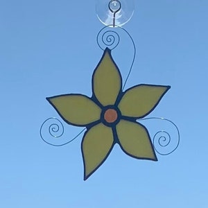 Stained Glass Yellow Flower Suncatcher