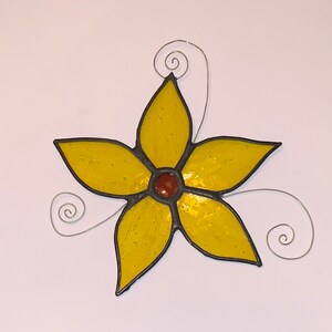 Stained Glass Yellow Flower Suncatcher