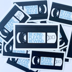 Be Kind Please Rewind vinyl Sticker | retro | retro sticker | VHS | blockbuster | video rental | laptop sticker | phone sticker