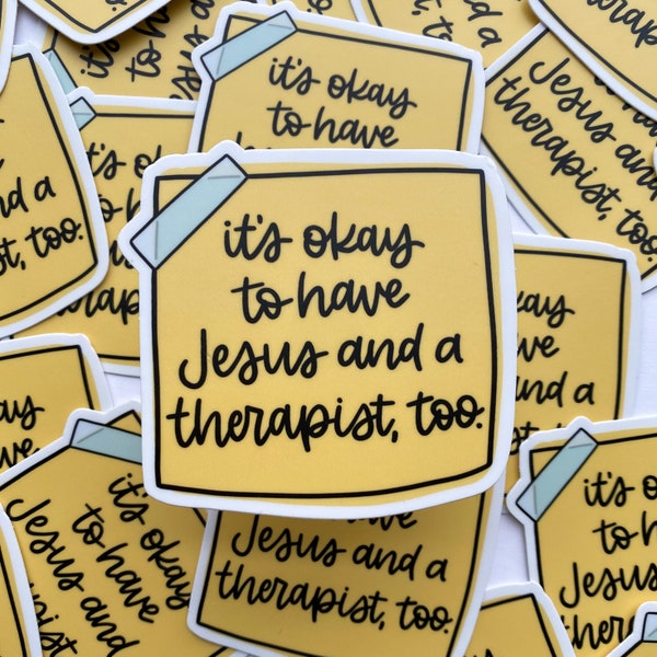 It's Okay to Have Jesus and a Therapist 3" vinyl sticker | mental health | Christian sticker | depression | anxiety