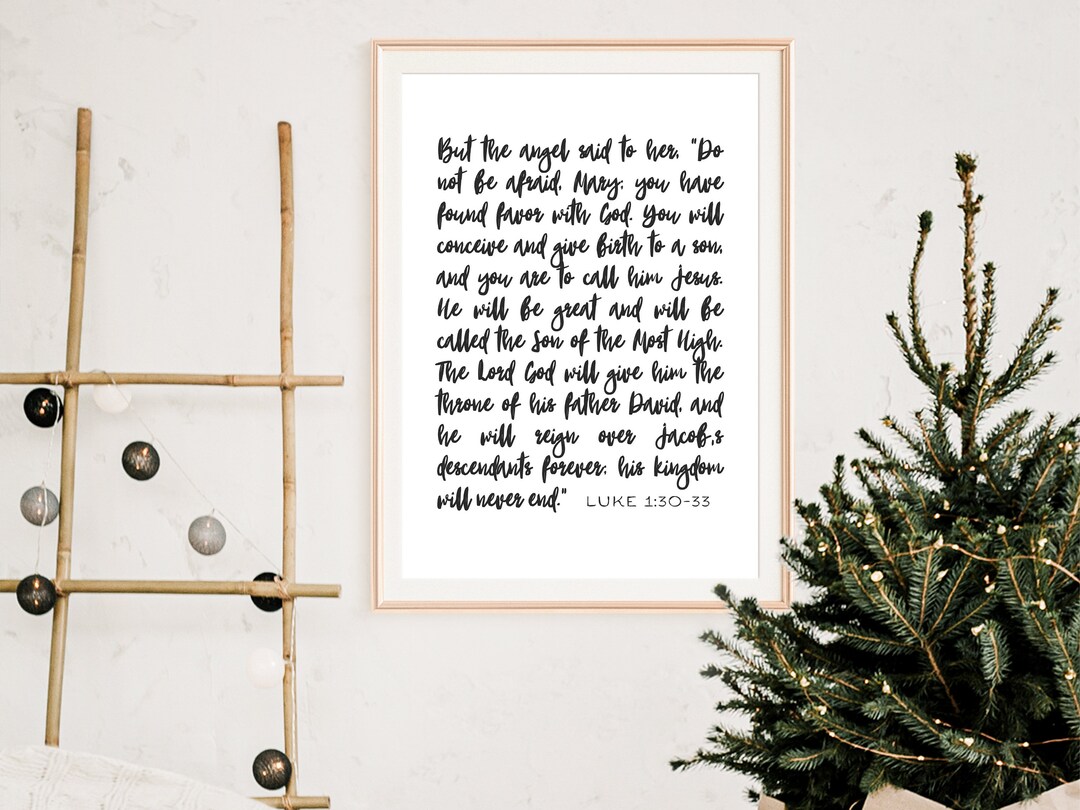 Luke 1:30-33 *DIGITAL* Word Art Set | Wall Art | Digital Print | Bible ...