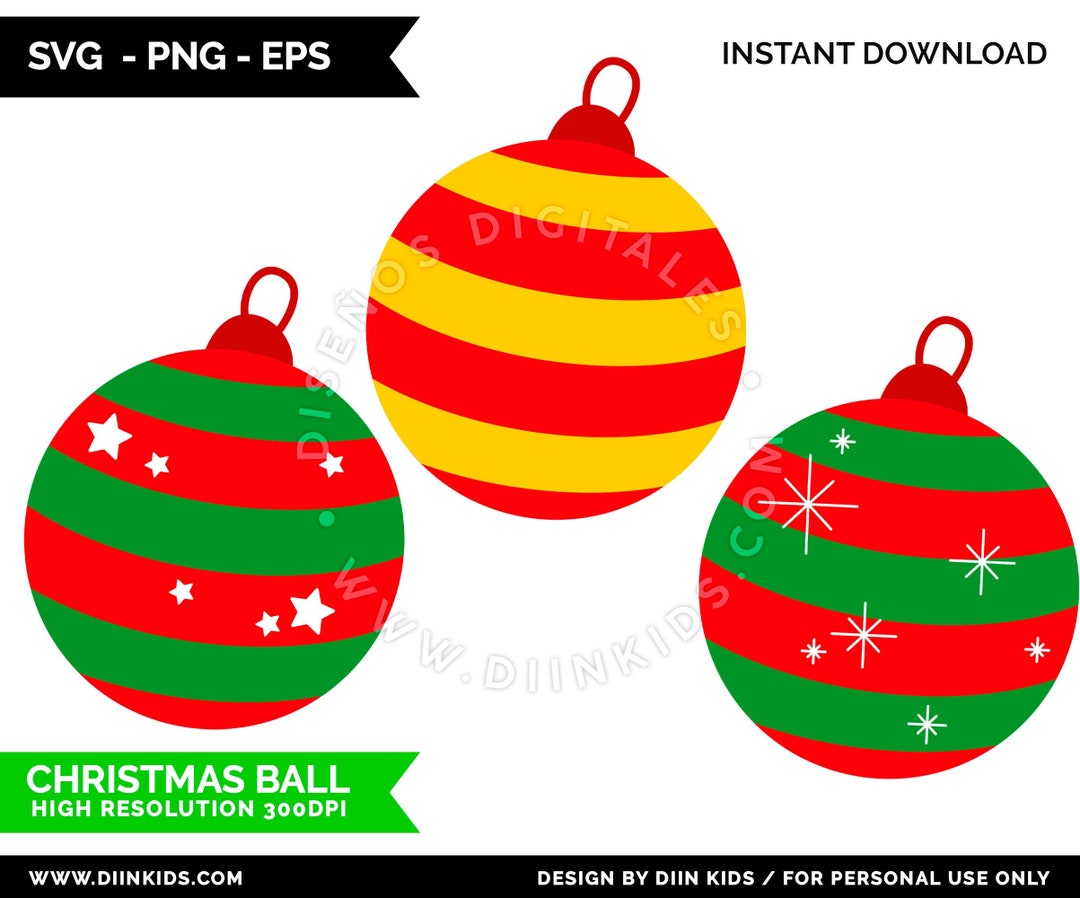 Christmas Ball Ornament SVG and PNG Great for (Download Now) Etsy