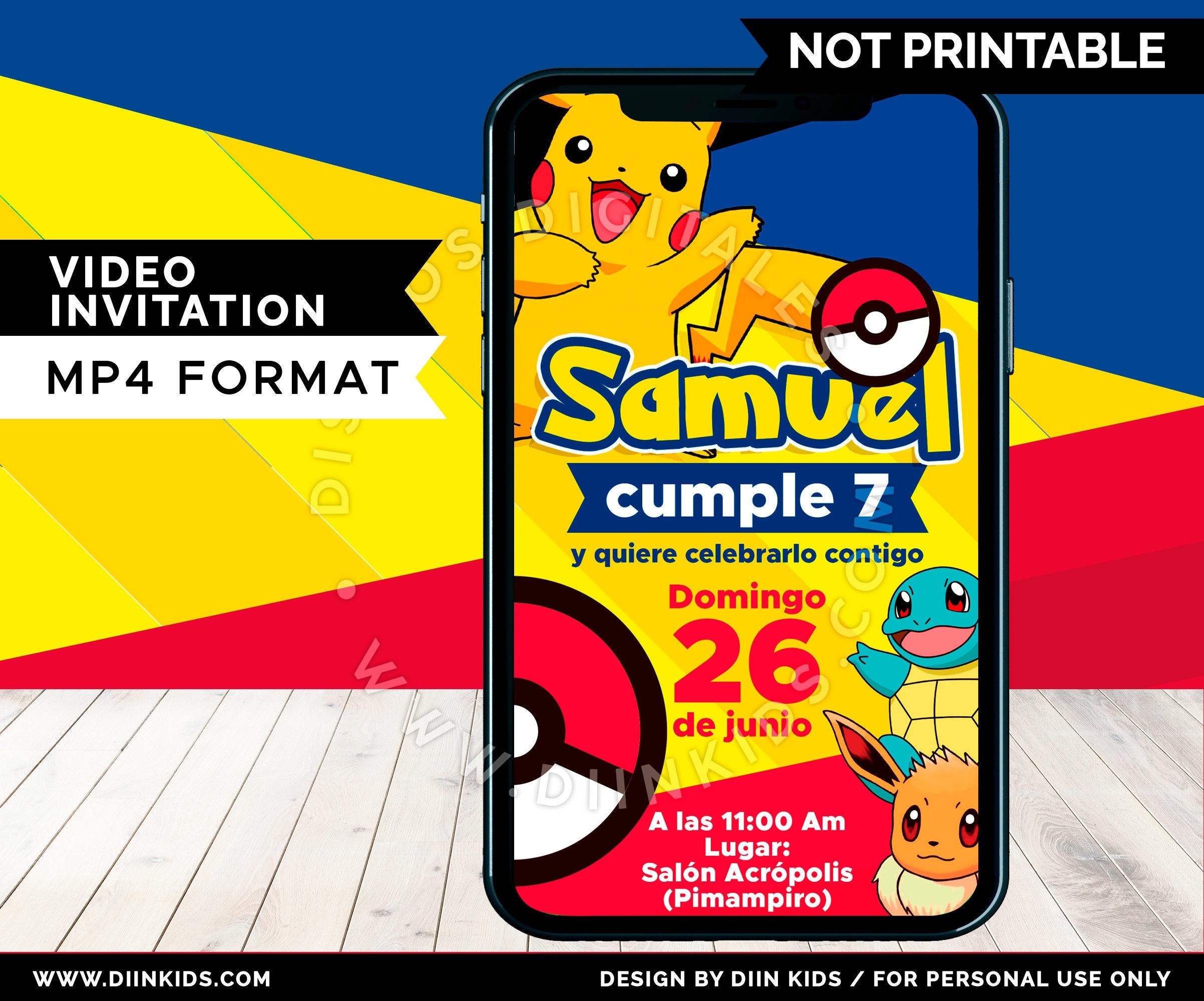 Pokemon Video Invitation Pokemon Birthday Party Pokemon Etsy