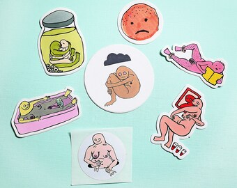 Sticker Pack • 7 Weird Feminist Erotic Stickers