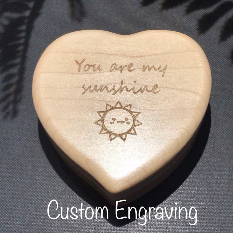 Heartshaped Windup Music Box Walnut Wood Maple Wood Etsy