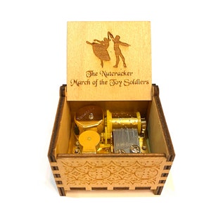 Marcha de los Soldados de Juguete / Cascanueces / Caja de Música de Madera / Versión de Cuerda y Manivela / Grabado Personalizado / Regalo para Amantes de la Música Clásica