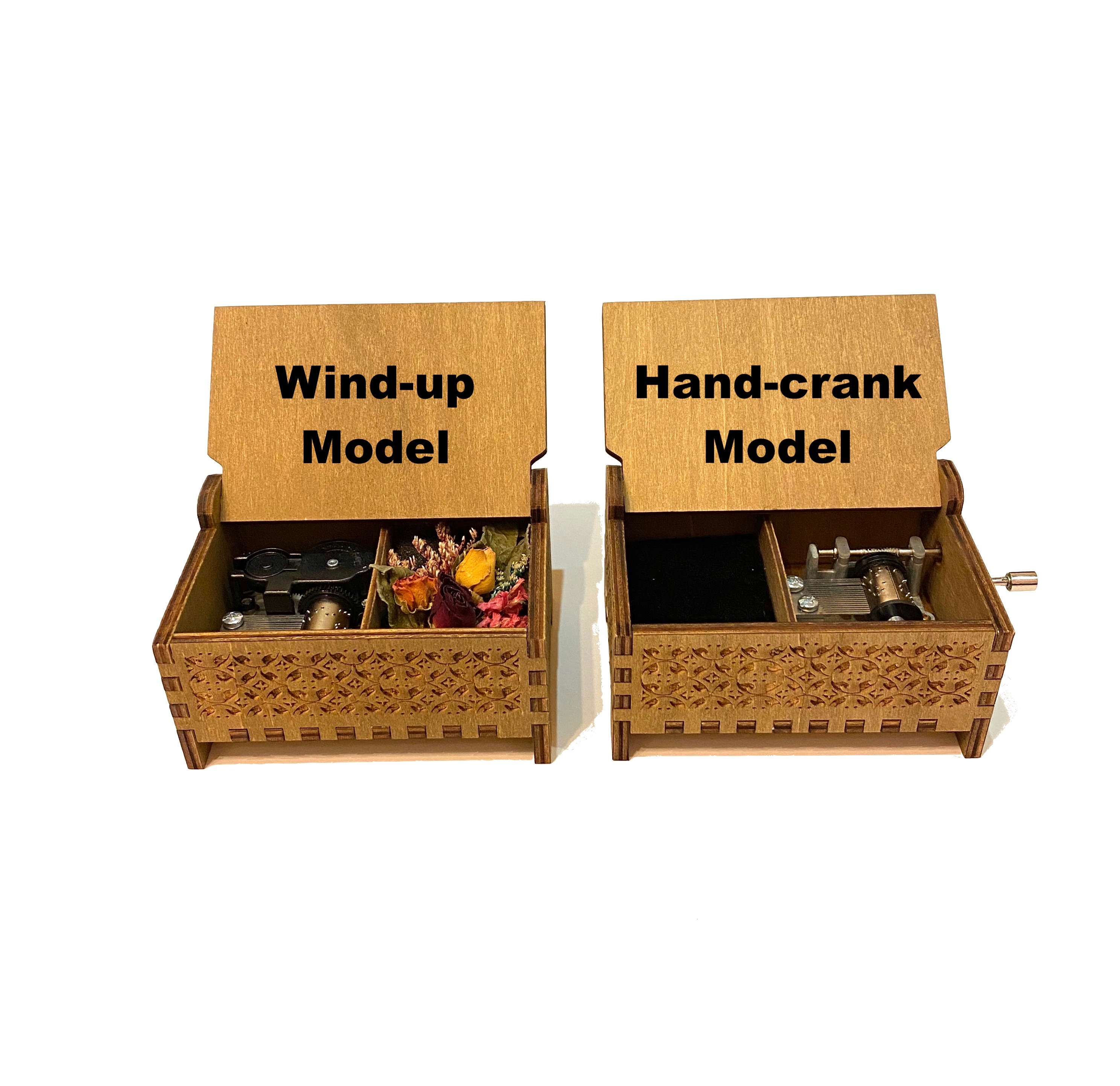 Gymnopédie | Wooden Music Box | Keepsake Compartment | Wind-up