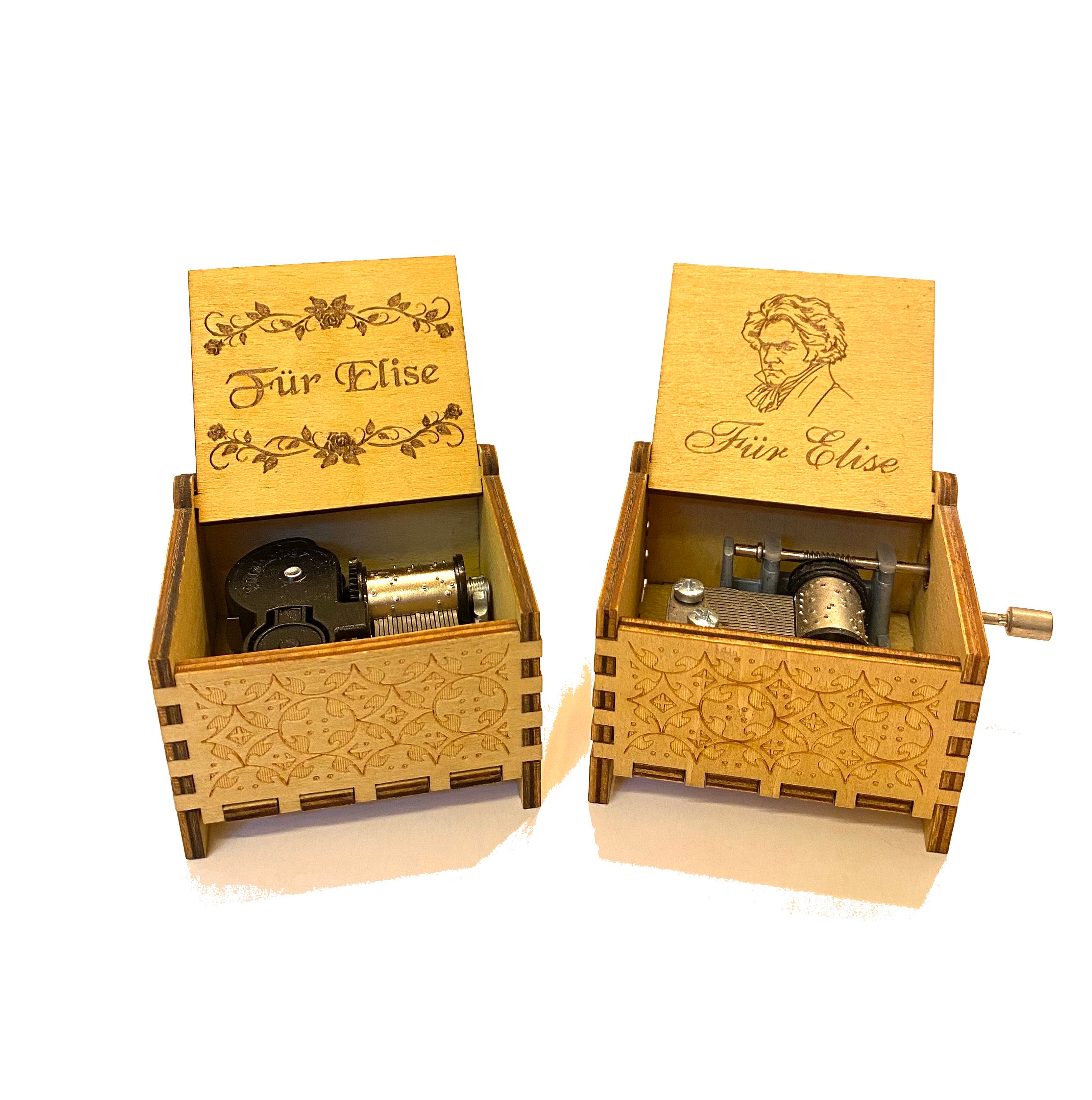 Für Elise | Beethoven | Wooden Music Box | Wind-up & Hand-crank