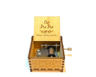 Retro Hand Cranked Wood Music Box Party Xmas Gift Household Decor Ornament UK 