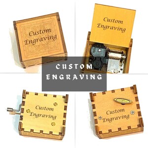 Clair de Lune | Wooden Music Box| Wind-up & Hand-crank Versions | Custom Engraving | Free Gift Box | Perfect Gift for Classical Music Lovers image 6