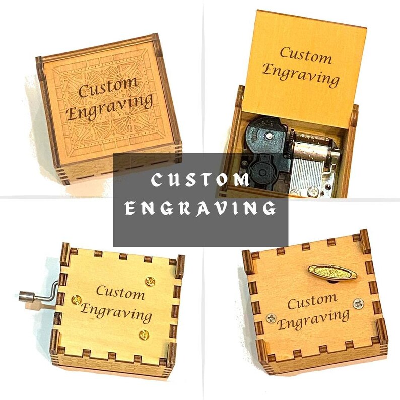 Clair de Lune | Wooden Music Box| Wind-up & Hand-crank Versions | Custom Engraving | Free Gift Box | Perfect Gift for Classical Music Lovers image 6