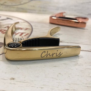 Personalised Mirror Guitar Capo, Customised Message, Free Engravings, Perfect Birthday Gift for Guitarists, Gift for Musicians!