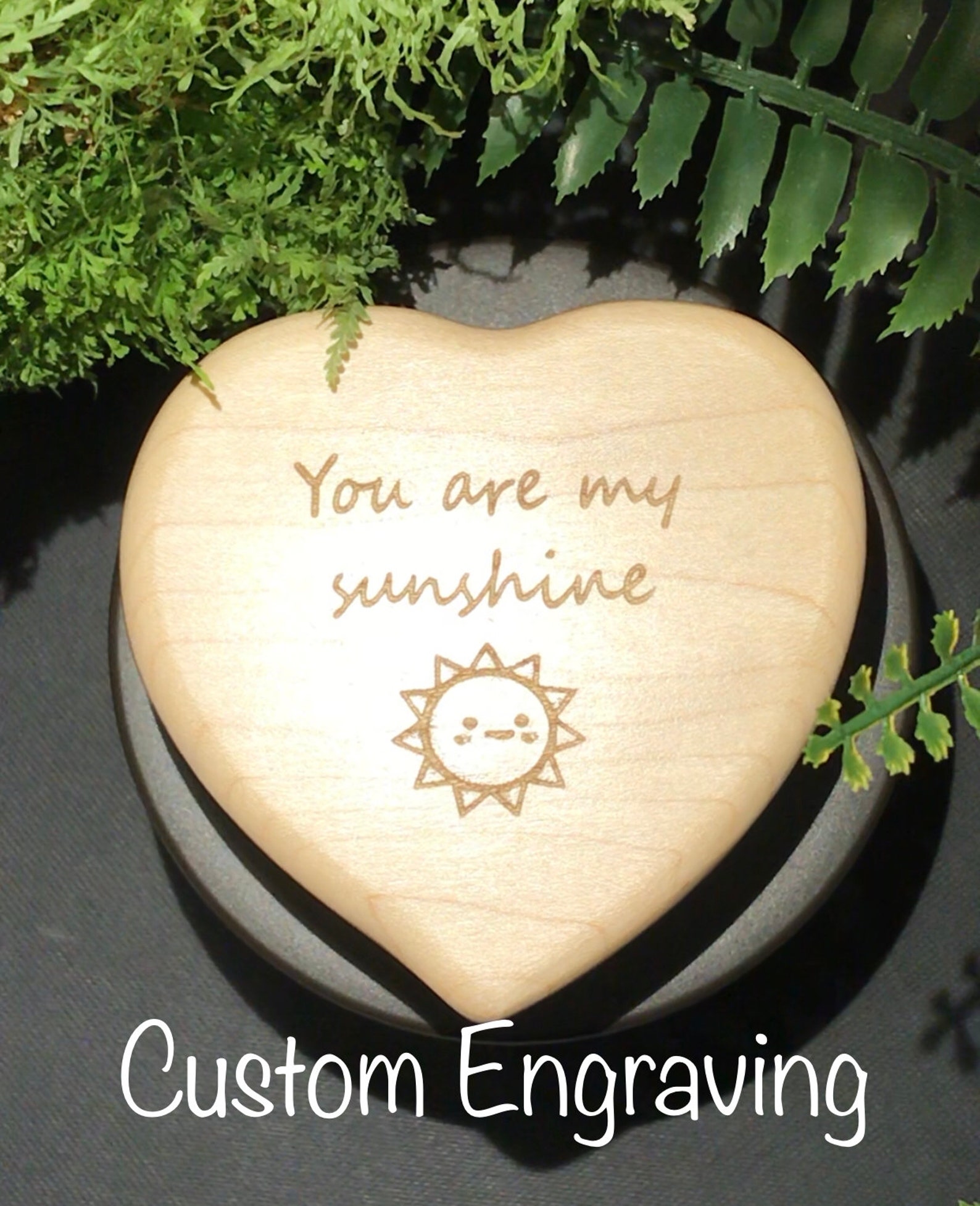 Tea for Two Heartshaped Windup Music Box Maple Wood Etsy