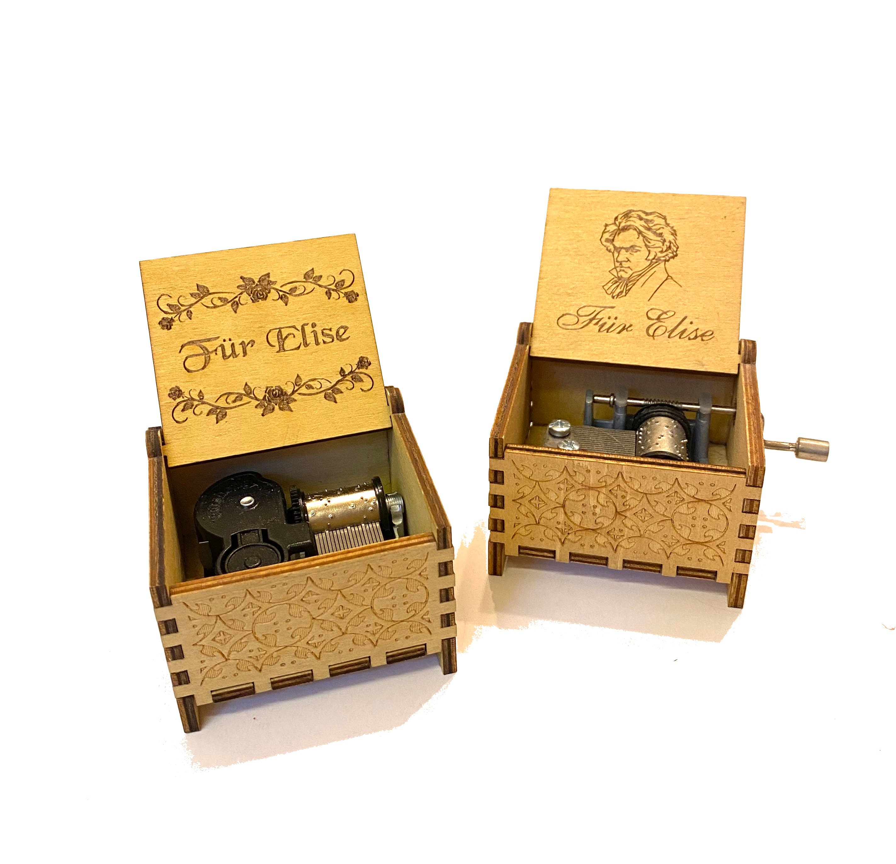 風車小屋のオルゴール 木製 手彫り 曲目 ♪エリーゼのために 水車小屋