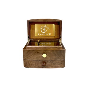 Canon in D | Premium 30-Note Wind-up Wooden Music Box | Choice of Over 100 Favorite Pop-Jazz Classics | Custom Tunes