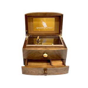 Amazing Grace | Premium 30-Note Wind-up Wooden Music Box | Choice of Over 100 Favorite Pop-Jazz Classics | Custom Tunes