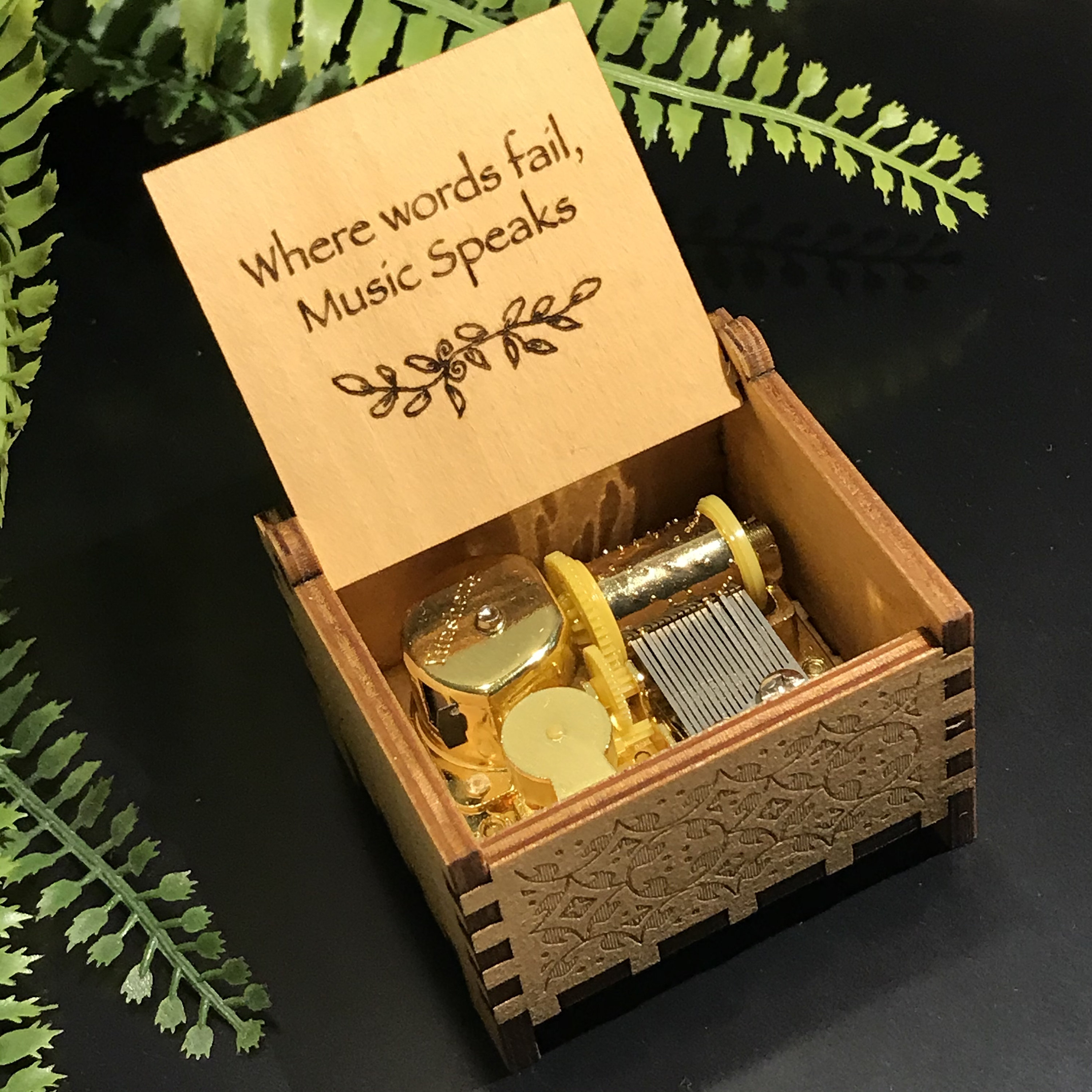 Wooden Windup Music Box Custom Engraving Choice of Over Etsy