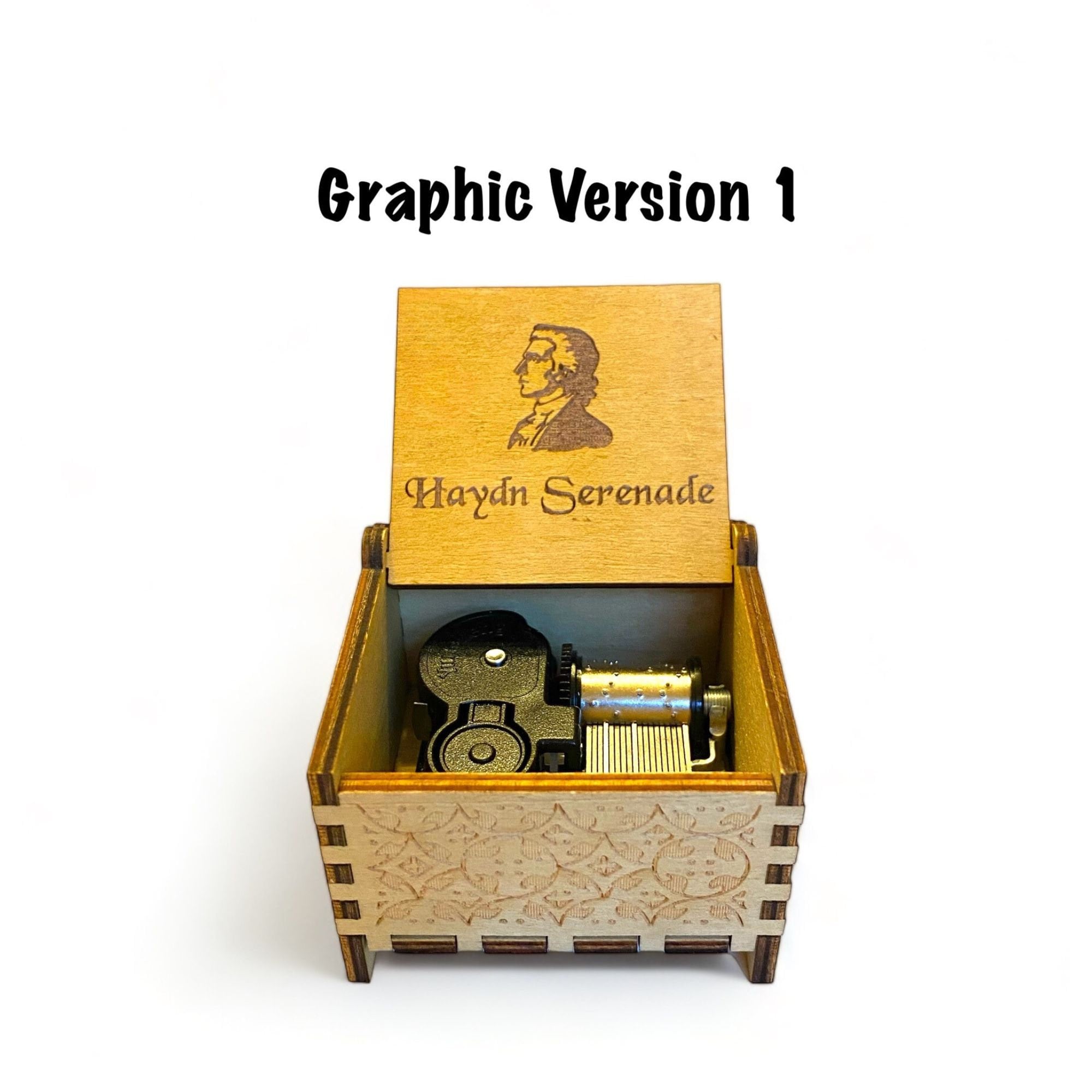 Haydn Serenade Mozart | Wooden Music Box | Wind-up & Hand-crank