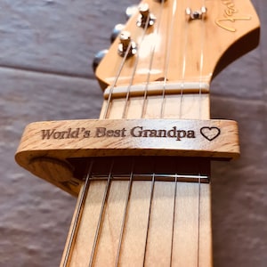 Personalised Wood Pattern Guitar Capo, Customised Message, Free Engravings, Valentine Gift, Birthday Gift for Guitarists!