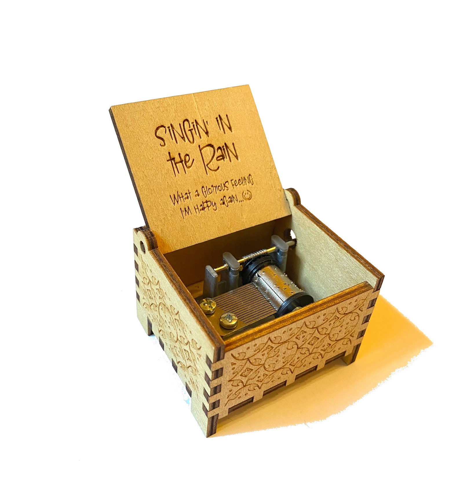 Singing in the Rain Wooden Music Box Windup & Handcrank Etsy