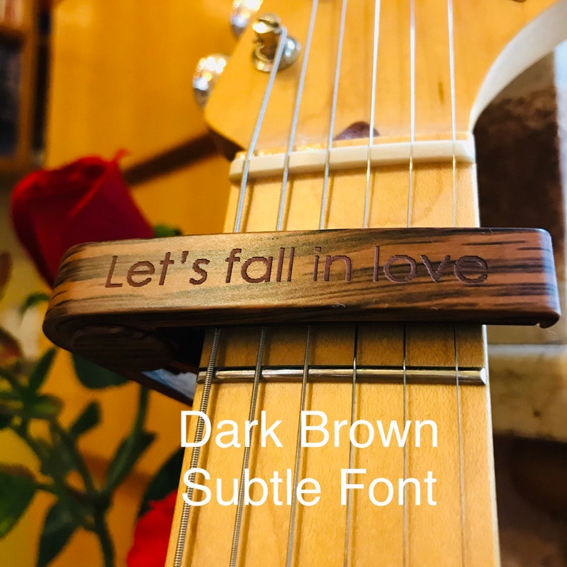 Personalised Wood Pattern Guitar Capo, Customised Message, Free ...