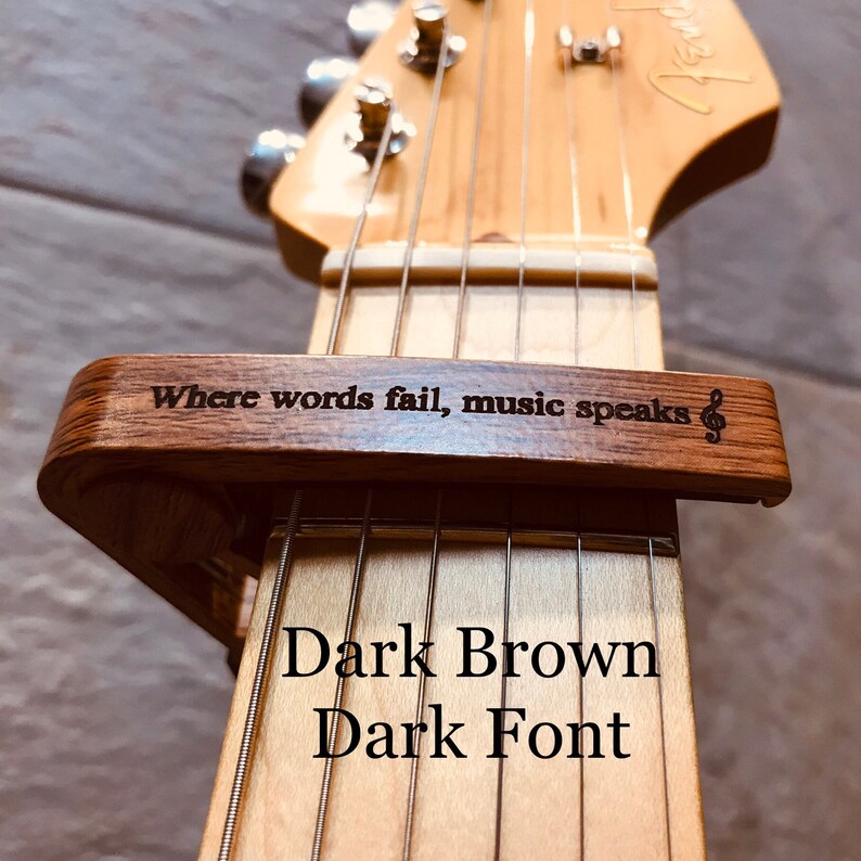 Personalised Wood Pattern Guitar Capo, Customised Message, Free ...