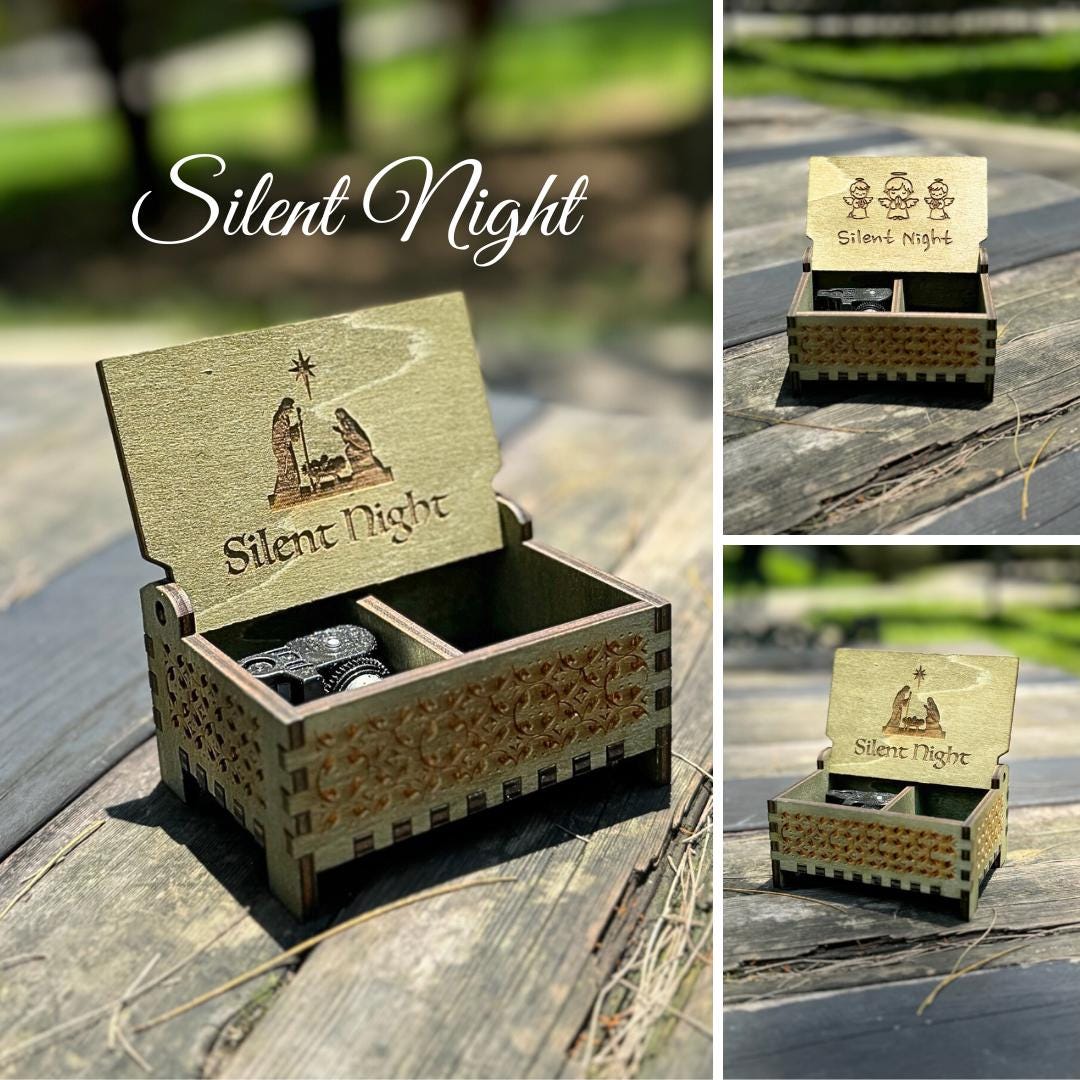 Silent Night Wooden Music Box