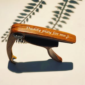 Personalised Wood Paint Guitar Capo, Customised Message, Free Engravings, Birthday Gift, Christmas Gift for Guitarists & Musicians!
