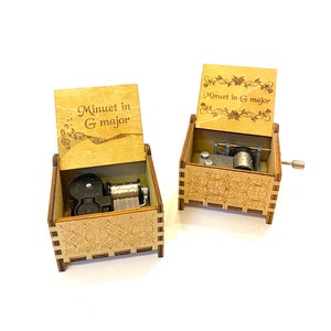 Minuet in G Major | Bach | Wooden Music Box | Wind-up & Hand-crank Versions | Custom Engraving | The Perfect Gift for Classical Music Lovers