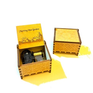 Morning Has Broken | Wooden Music Box | Wind-up & Hand-crank Versions | Custom Engraving | The Perfect Gift for Your Loved One