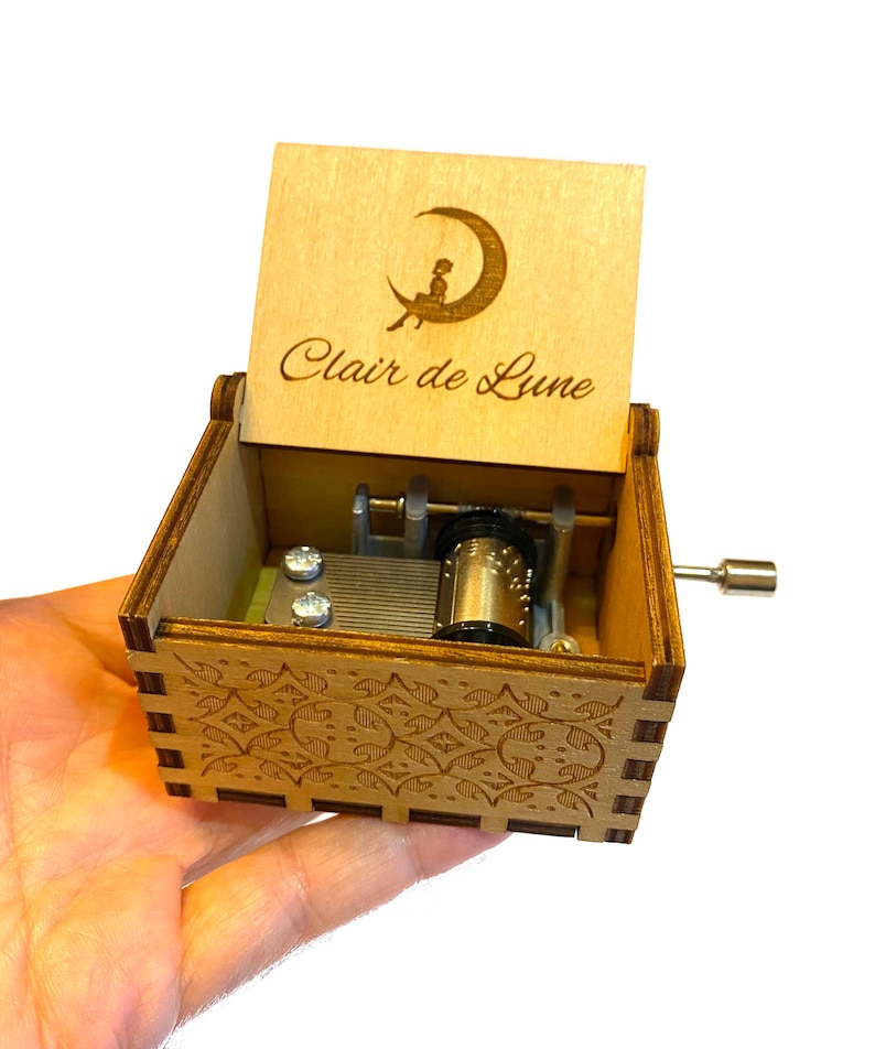 Clair de Lune Tiny Cute Wooden Music Box Handcranked Etsy