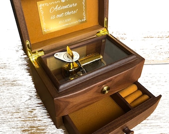 30-Note Premium Wind-up Wooden Music Box | Choice of Over 100 Favorite Pop-Jazz Classics & Customised Tunes