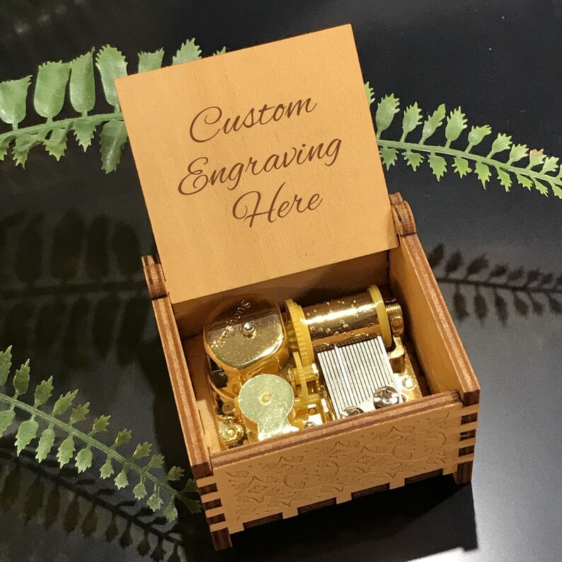 Wooden Windup Music Box Custom Engraving Choice of Over Etsy