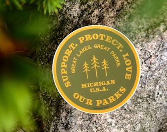 Michigan State Parks Vinyl Sticker, Adventurer Gifts, Michigan Decal