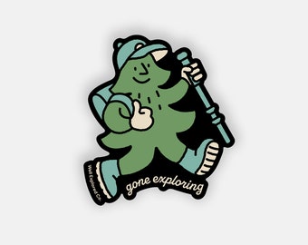 Happy Tree Explorer Vinyl Sticker | 3 x 3.5