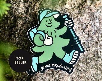 Happy Tree Explorer Vinyl Sticker, Adventurer Gift