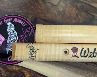 Weber Wooden handle Replacement Tiger Maple (Red and Black)