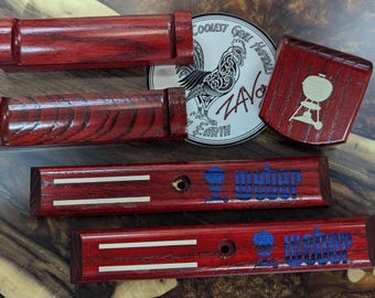 Weber Wooden handle Replacement Set Stained Red Ash  (White and Blue)