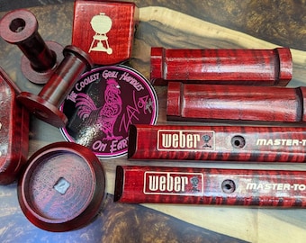 Weber Wooden handle Replacement Master touch Full set (Cherry Red)