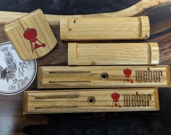 Weber Wooden handle Replacement Set Spalted Hackberry (red and black color fill)