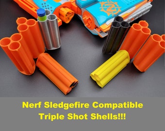 For Nerf Sledgefire Blaster ShotGun - Triple Shot Dart Ammo Shell Cartridge Round - Zombie Strike Sledge Fire Shells - Toy Gun Part