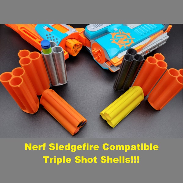 For Nerf Sledgefire Blaster ShotGun - Triple Shot Dart Ammo Shell Cartridge Round - Zombie Strike Sledge Fire Shells - Toy Gun Part